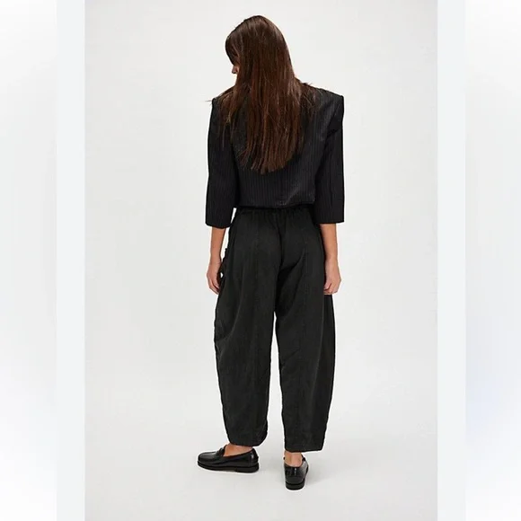 Free People Black Wide Leg Pants - Picture 3 of 5